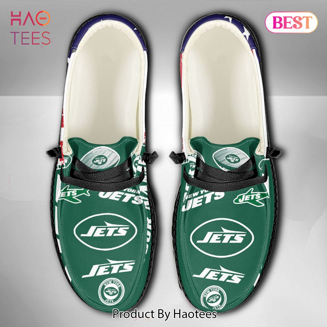 NFL New York Jets Custom Name Hey Dude Shoes NFL New York Jets Custom Name Hey Dude Shoes