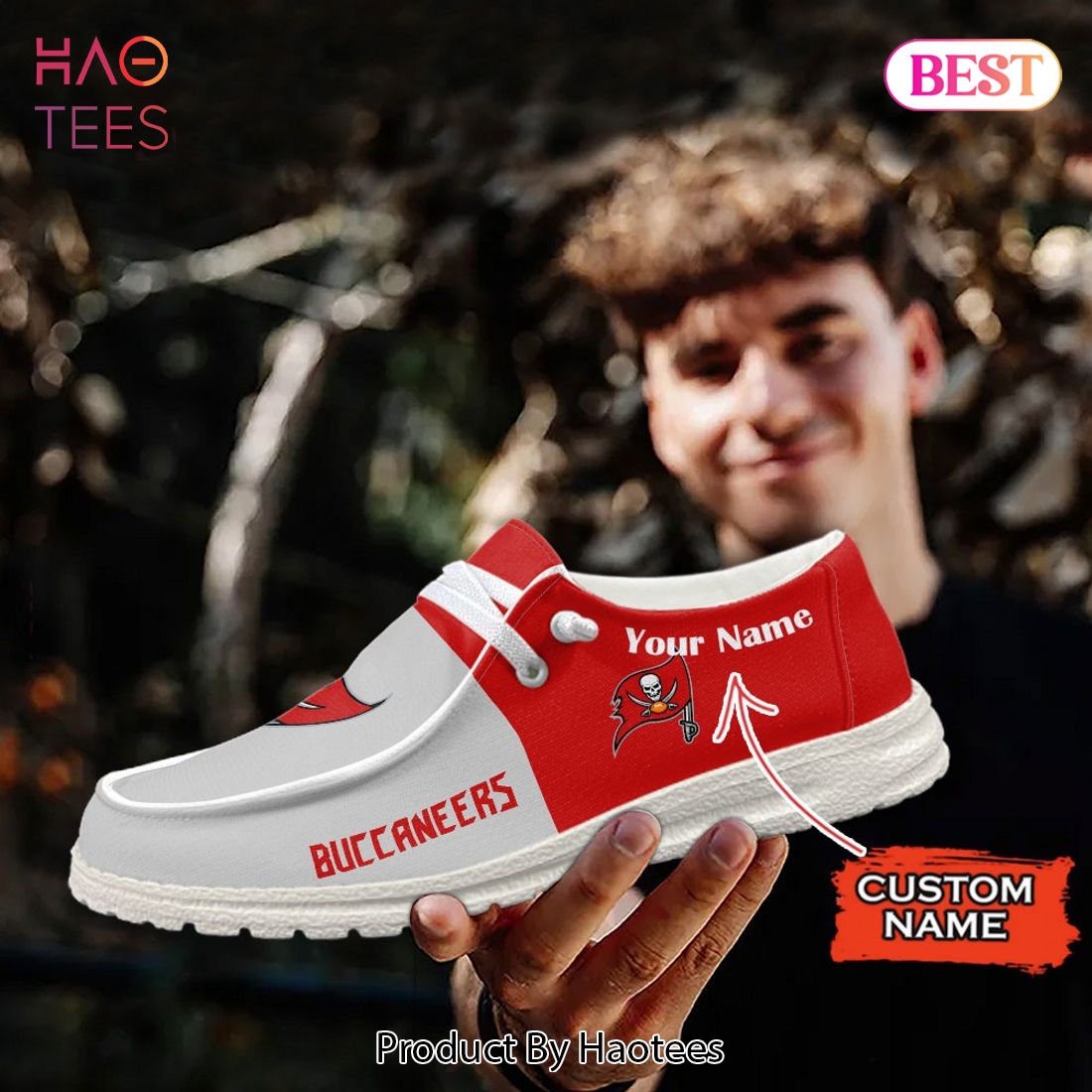 NFL Tampa Bay Buccaneers Custom Name Hey Dude Shoes 09 M12 NFL Tampa Bay Buccaneers Custom Name Hey Dude Shoes 09 M12