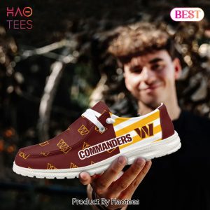 NFL Washington Commanders Custom Name Hey Dude Shoes