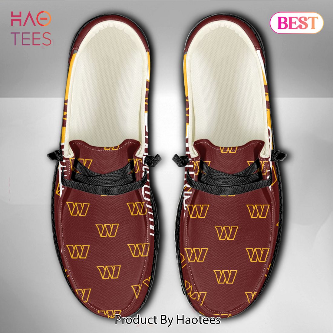 NFL Washington Commanders Custom Name Hey Dude Shoes NFL Washington Commanders Custom Name Hey Dude Shoes