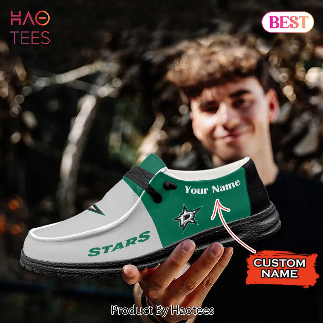 NHL Dallas Stars Custom Name Hey Dude Shoes NHL Dallas Stars Custom Name Hey Dude Shoes