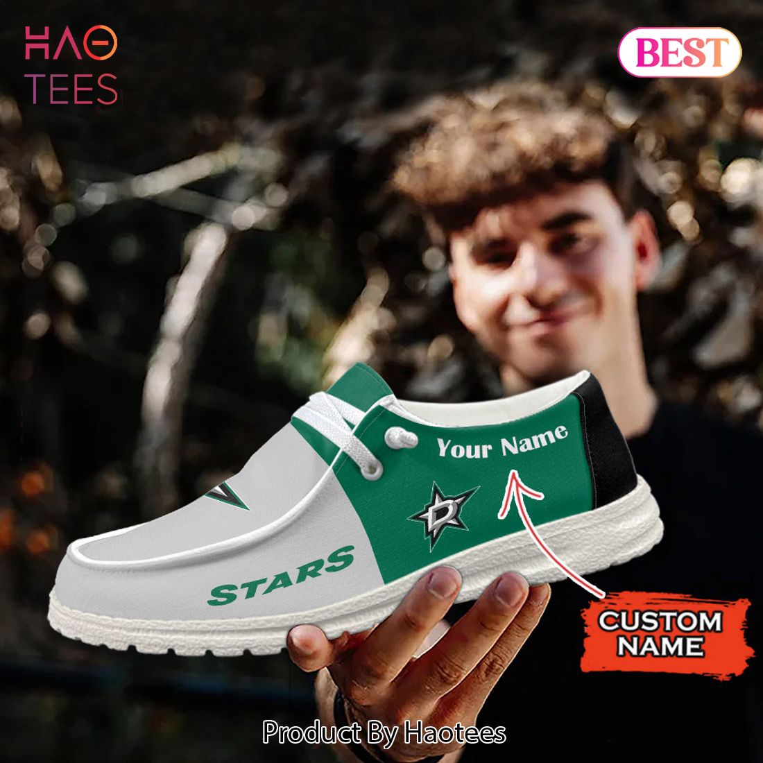 NHL Dallas Stars Custom Name Hey Dude Shoes NHL Dallas Stars Custom Name Hey Dude Shoes