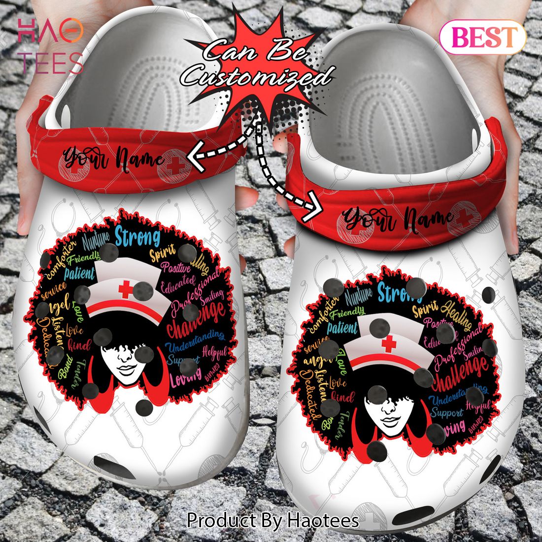 Nurse Personalized Nurse Black Woman Clog Shoes Exclusive Nurse Personalized Nurse Black Woman Clog Shoes Exclusive