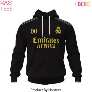 Personalized Real Madrid 2024 Design Black Hoodie