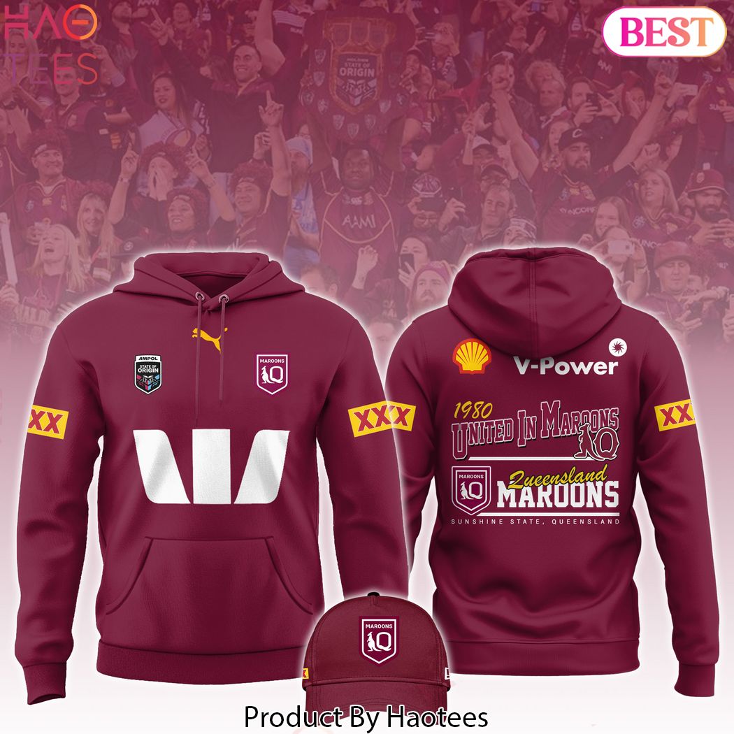 Queensland Maroons 1980 United In Maroon 2024 Hoodie