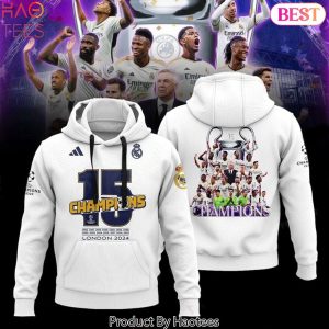Real Madrid 15 Times Champions 2024 London 2024 Winner Hoodie