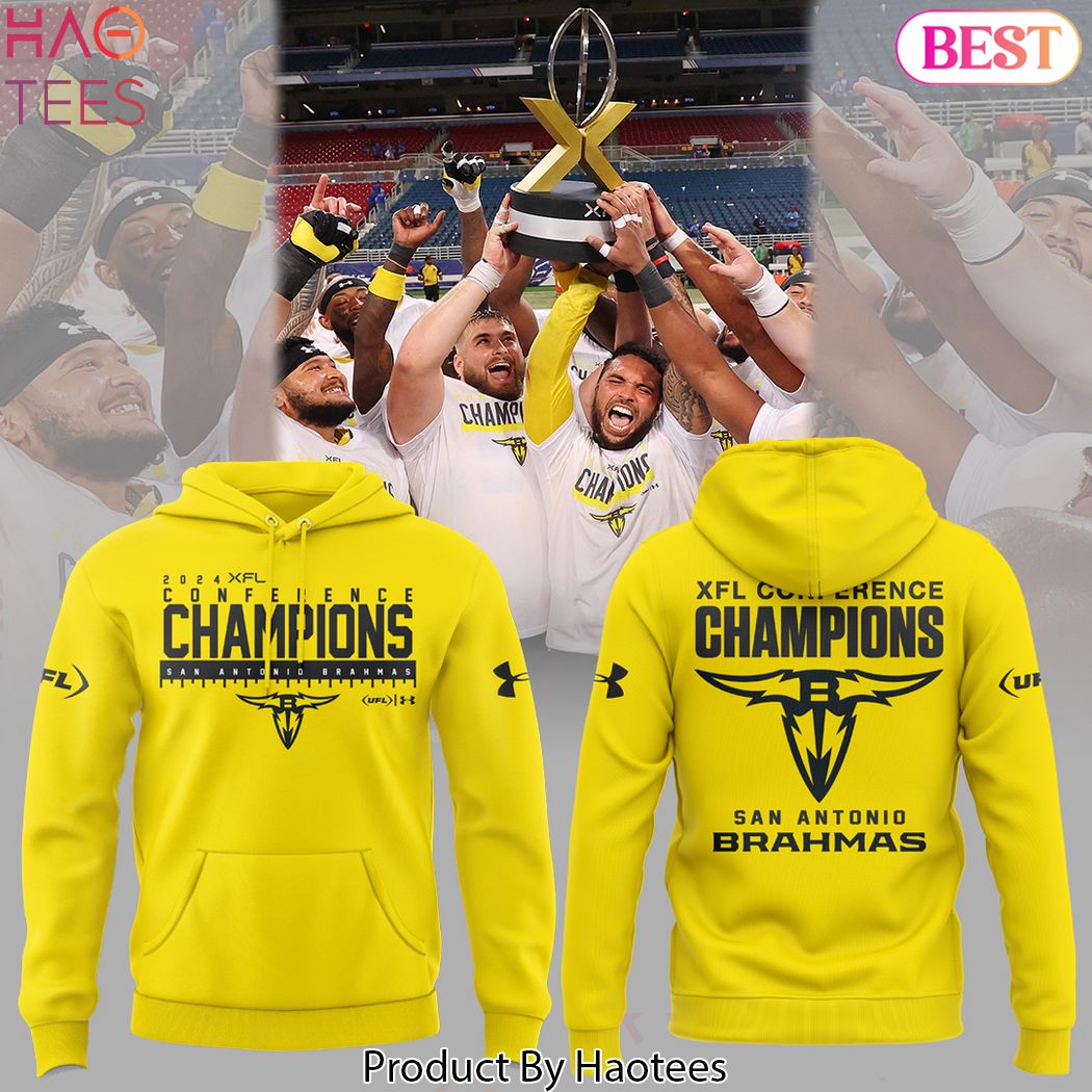 San Antonio Brahmas Xfl Conference Champions 2024 Design Gold Hoodie