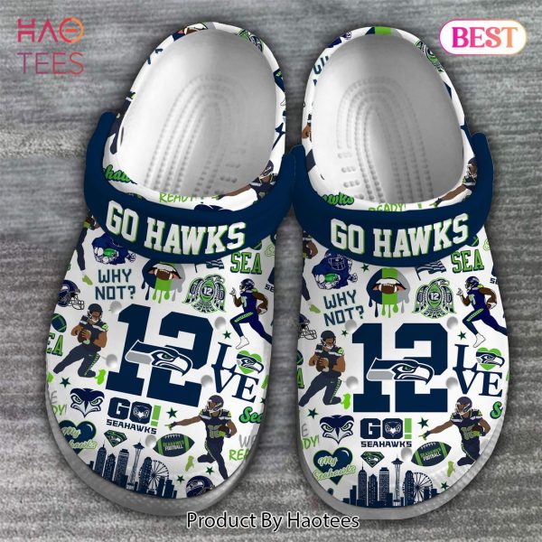 Seattle Seahawks NFL Sport Crocs Crocband Clogs Shoes Comfortable For Men Women and Kids Exclusive