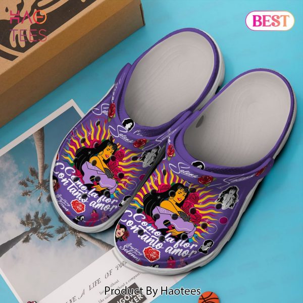 Selena Como La Flor Music Crocs Crocband Clogs Shoes Comfortable For Men Women and Kids