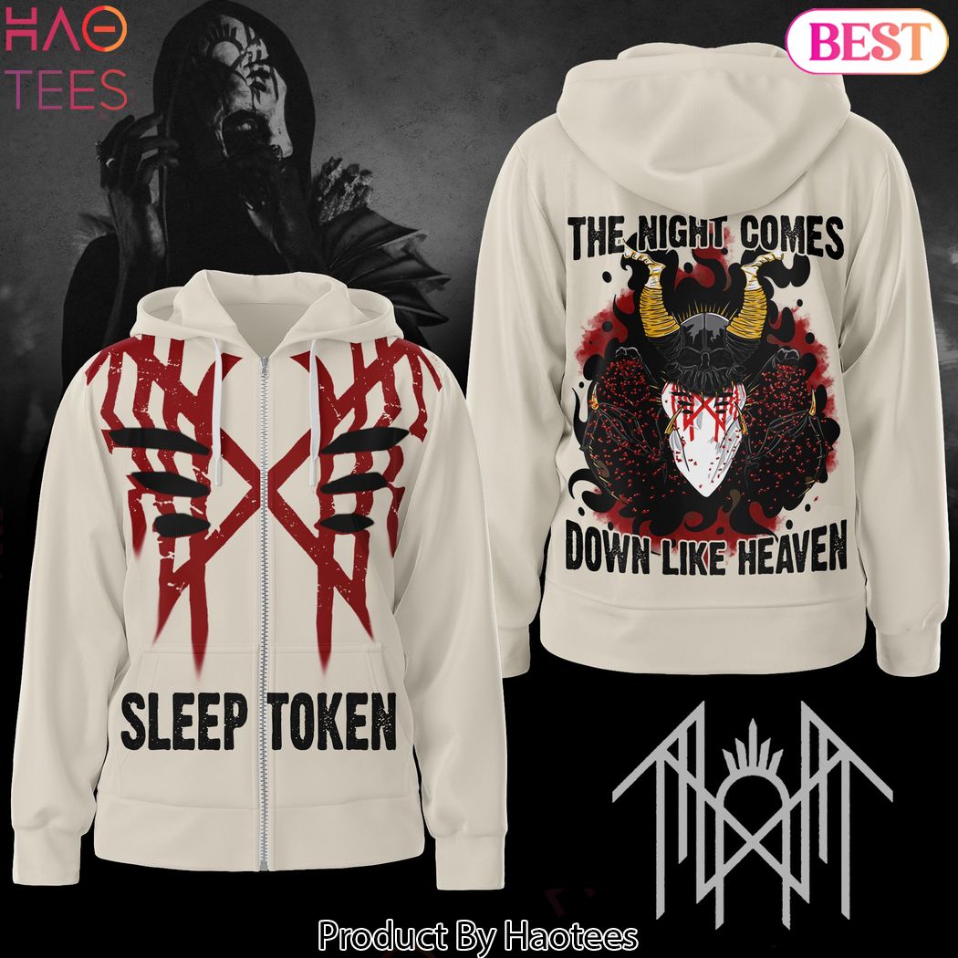 Sleep Token The Night Comes Down Like Heaven Design Zip Hoodie