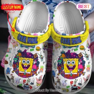 SpongeBob SquarePants Cartoon Crocs Crocband Clogs Shoes Comfortable For Men Women and Kids