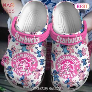 Starbucks Lilo And Stitch Cartoon Crocs Crocband Clogs Shoes Comfortable For Men Women and Kids