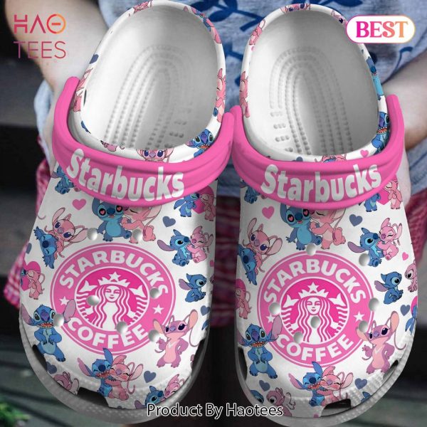 Starbucks Lilo And Stitch Cartoon Crocs Crocband Clogs Shoes Comfortable For Men Women and Kids