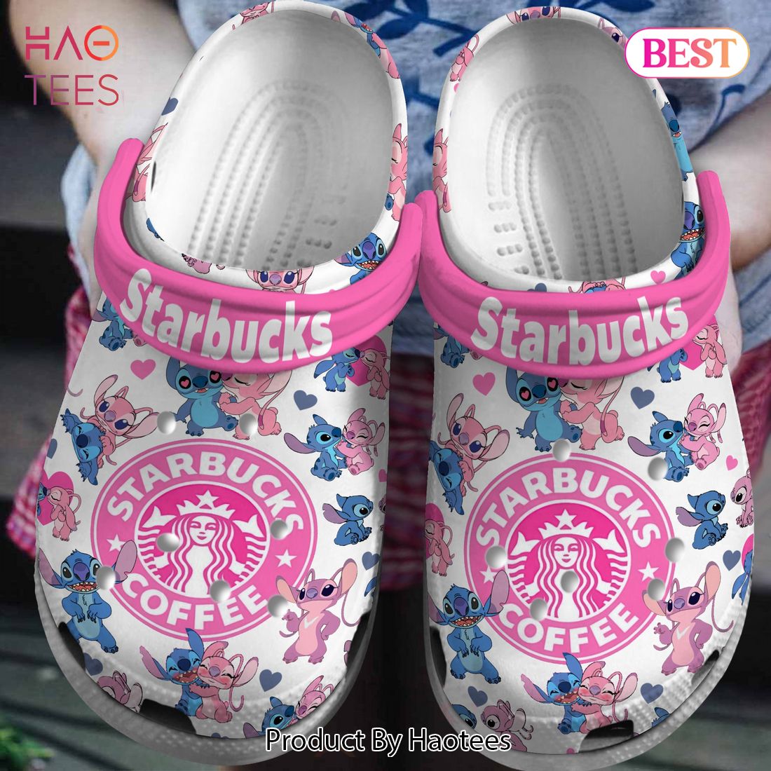 Starbucks Lilo And Stitch Cartoon Crocs Crocband Clogs Shoes Comfortable For Men Women and Kids Starbucks Lilo And Stitch Cartoon Crocs Crocband Clogs Shoes Comfortable For Men Women and Kids