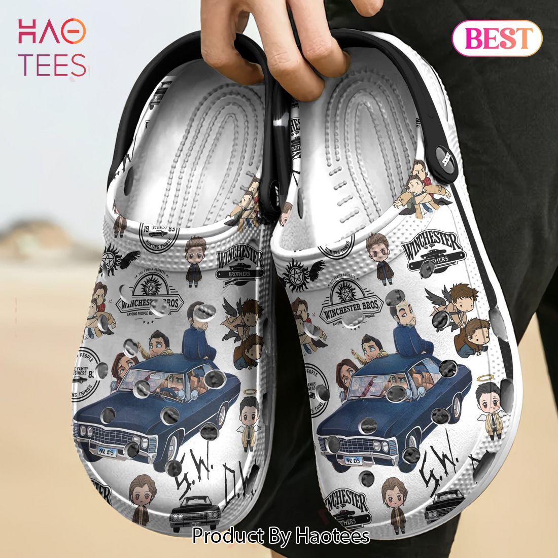 Supernatural TV Series Crocs Crocband Clogs Shoes Comfortable For Men Women and Kids Supernatural TV Series Crocs Crocband Clogs Shoes Comfortable For Men Women and Kids