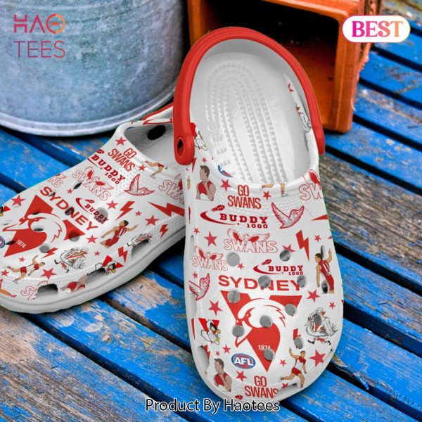 Sydney Swans Football AFL Sport Crocs Crocband Clogs Shoes Comfortable For Men Women and Kids
