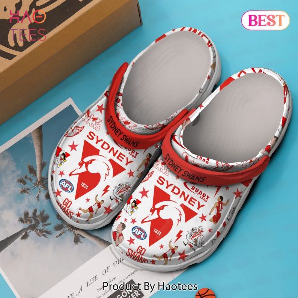 Sydney Swans Football AFL Sport Crocs Crocband Clogs Shoes Comfortable For Men Women and Kids