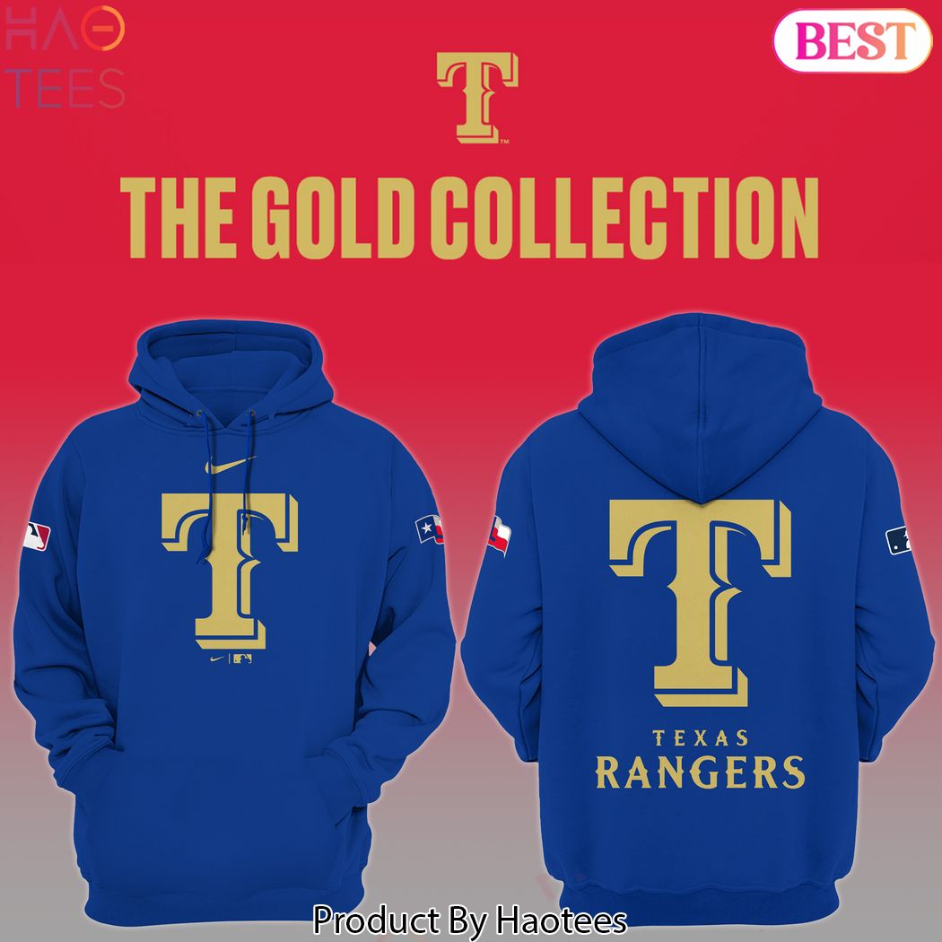 The Gold Logo Texas Rangers Design Hoodie