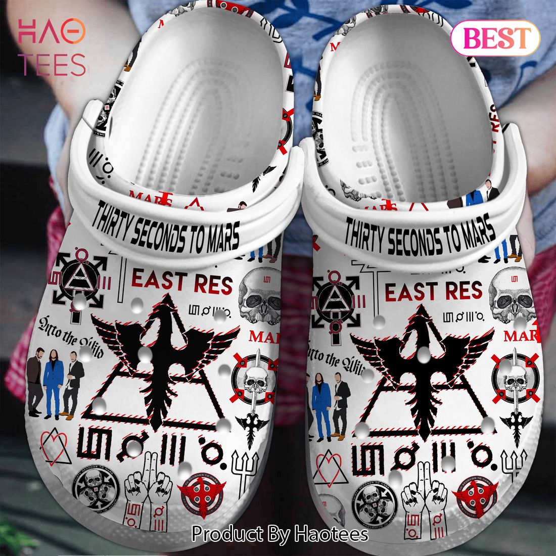 Thirty Seconds to Mars Music Crocs Crocband Clogs Shoes Comfortable For Men Women and Kids Thirty Seconds to Mars Music Crocs Crocband Clogs Shoes Comfortable For Men Women and Kids