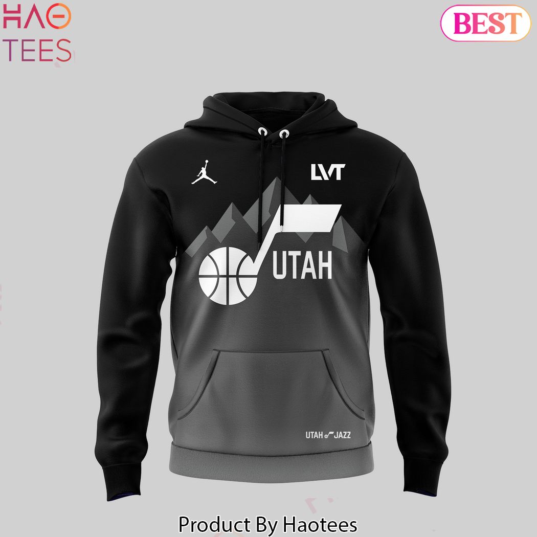Utah Jazz Basketball Design Black Hoodie Utah Jazz Basketball Design Black Hoodie