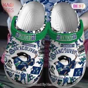Vancouver Canucks NHL Sport Crocs Crocband Clogs Shoes Comfortable For Men Women and Kids