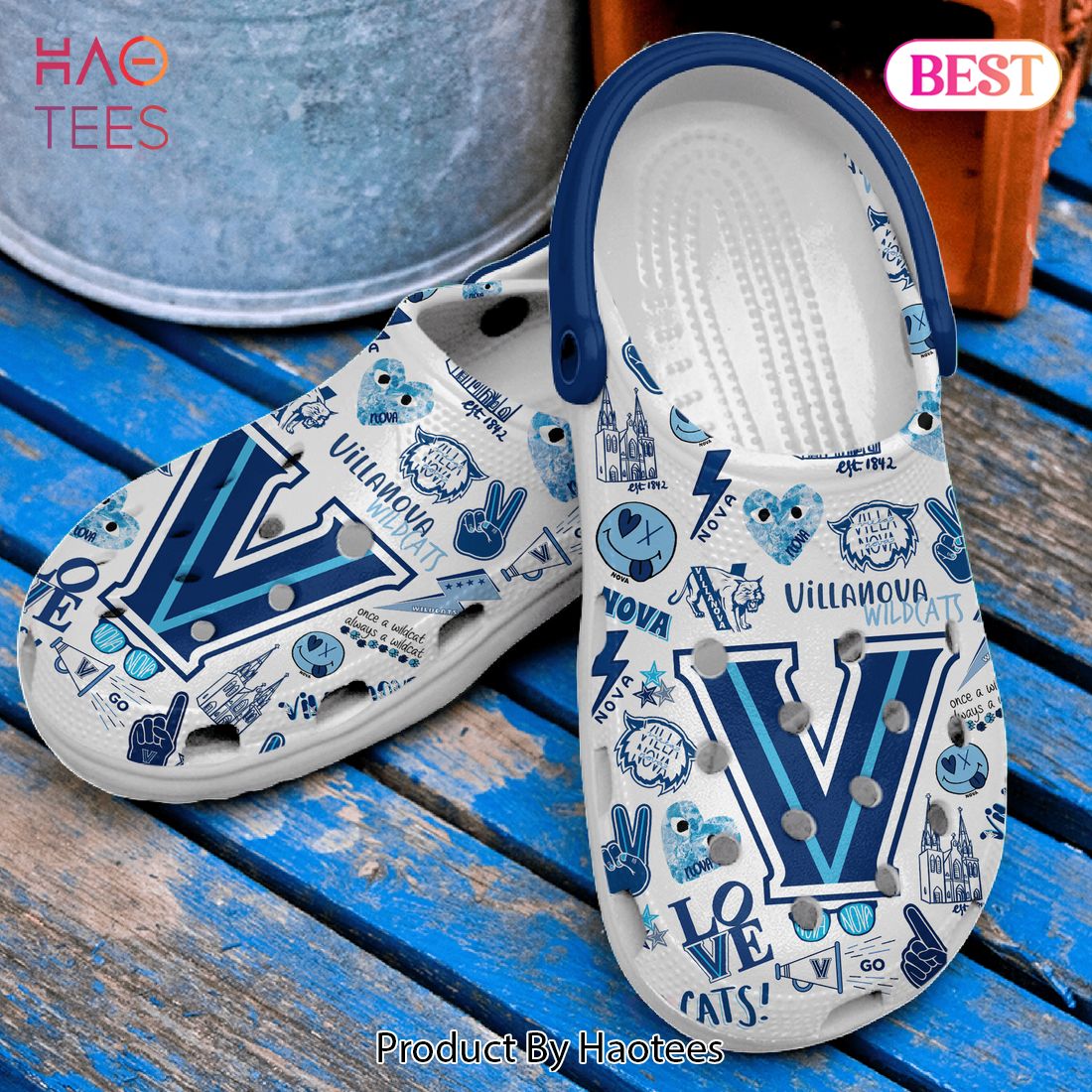 Villanova Wildcats men's basketball NCAA Sport Crocs Crocband Clogs Shoes Comfortable For Men Women and Kids Villanova Wildcats men's basketball NCAA Sport Crocs Crocband Clogs Shoes Comfortable For Men Women and Kids