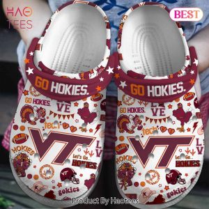 Virginia Tech Hokies NCAA Sport Crocs Crocband Clogs Shoes Comfortable For Men Women and Kids Exclusive