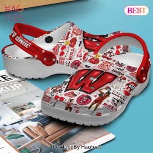 Wisconsin Badgers NCAA Sport Crocs Crocband Clogs Shoes Comfortable For Men Women and Kids