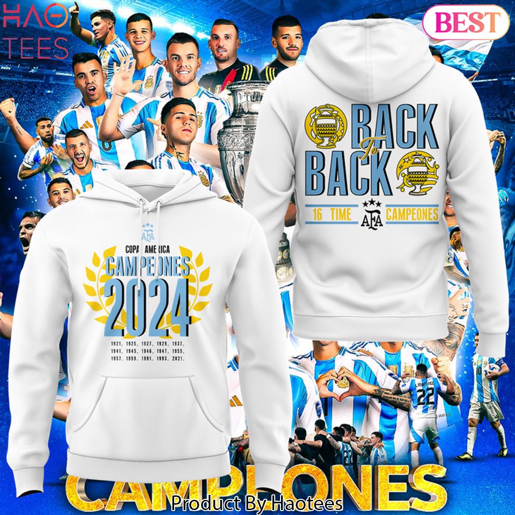 2024 Argentina National Team Copa America 16 Time Campeones Hoodie
