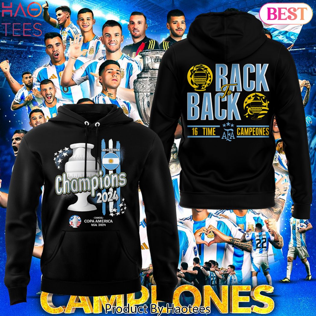 2024 Argentina National Team Copa America Champions Back To Back Hoodie