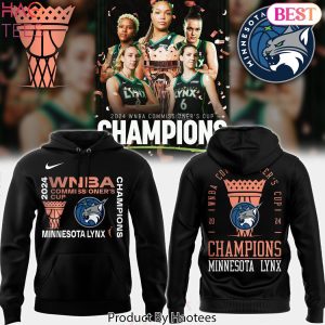 2024 Commissioner Cup Champions Minnesota Lynx  Design Black Hoodie