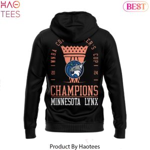 2024 Commissioner Cup Champions Minnesota Lynx  Design Black Hoodie
