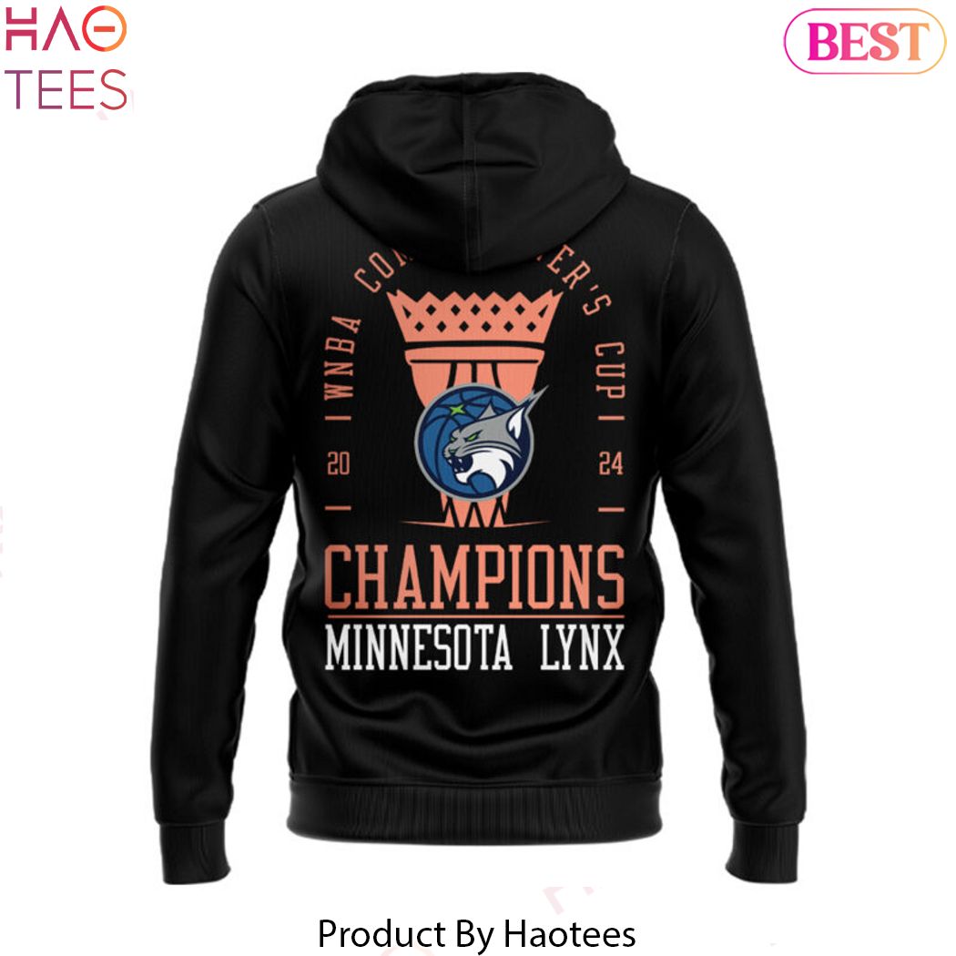 2024 Commissioner Cup Champions Minnesota Lynx Design Black Hoodie 2024 Commissioner Cup Champions Minnesota Lynx Design Black Hoodie