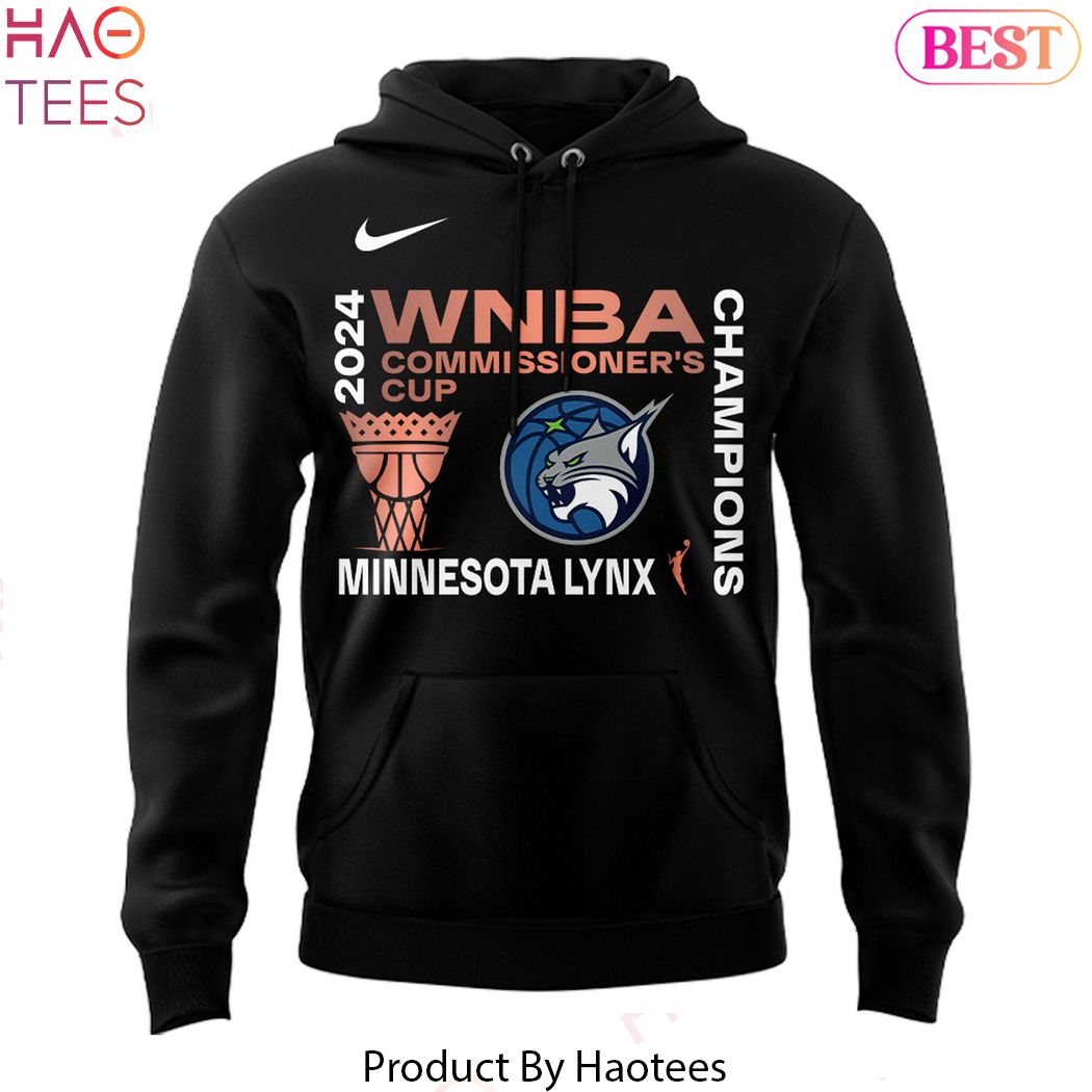 2024 Commissioner Cup Champions Minnesota Lynx Design Black Hoodie 2024 Commissioner Cup Champions Minnesota Lynx Design Black Hoodie