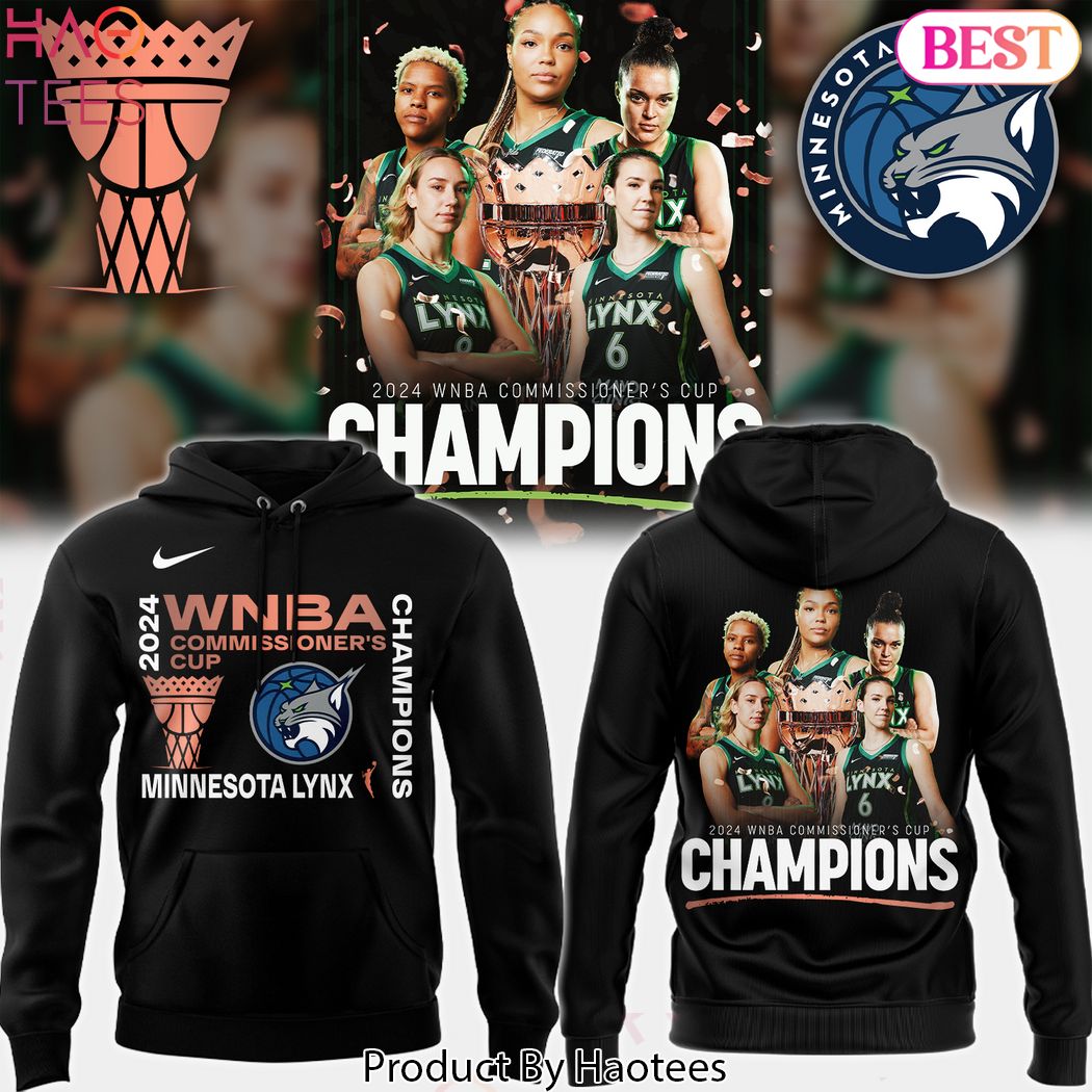 2024 Commissioner Cup Champions Minnesota Lynx Design Hoodie