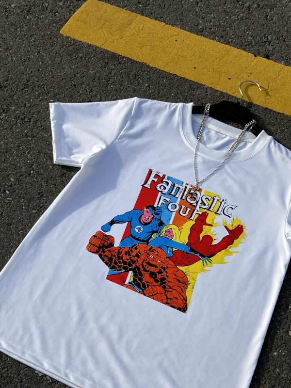 Marvel Fantastic Four Classic Comic Vintage Distressed Logo T-Shirt