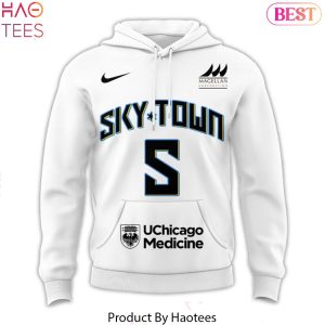 Angel Reese 13 Chicago Sky Consecutive Double-Doubles Hoodie – White