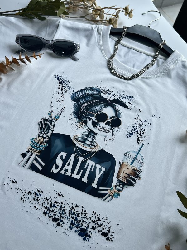 Salty Skellie Shirt – Ash Color Shirt – Print Is Sublimation