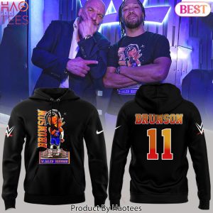 Jalen Brunson 11 New York Knicks WWE Design Black Hoodie Jalen Brunson 11 New York Knicks WWE Design Black Hoodie
