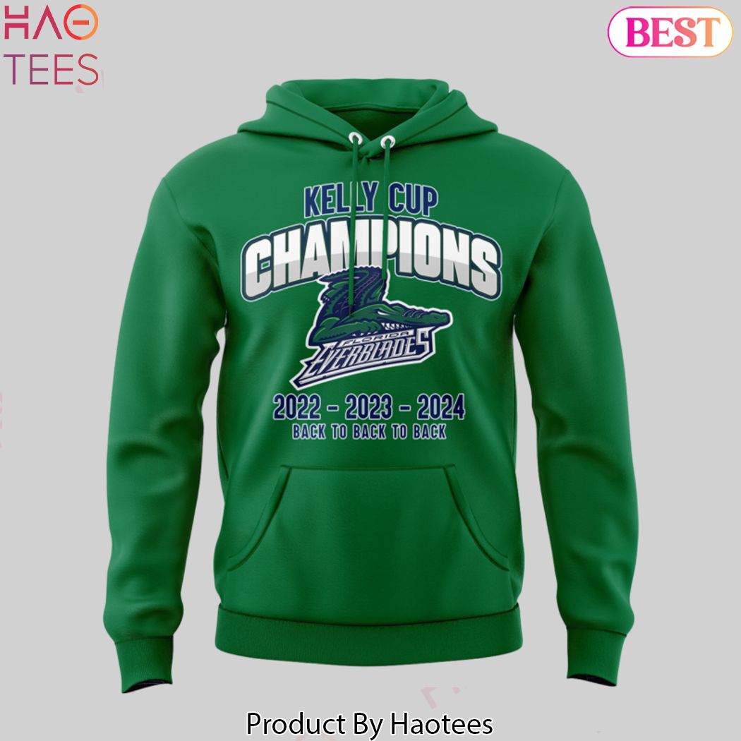Kelly Cup Champions 2022-2023-2024 Florida Everblades Hoodie Kelly Cup Champions 2022-2023-2024 Florida Everblades Hoodie