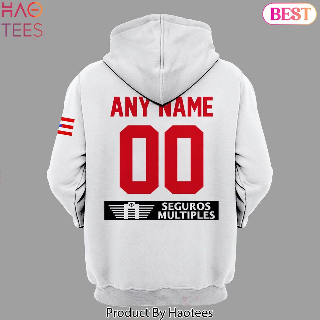 Personalized Puerto Rico FIBA Basketball Design Hoodie - White Personalized Puerto Rico FIBA Basketball Design Hoodie - White