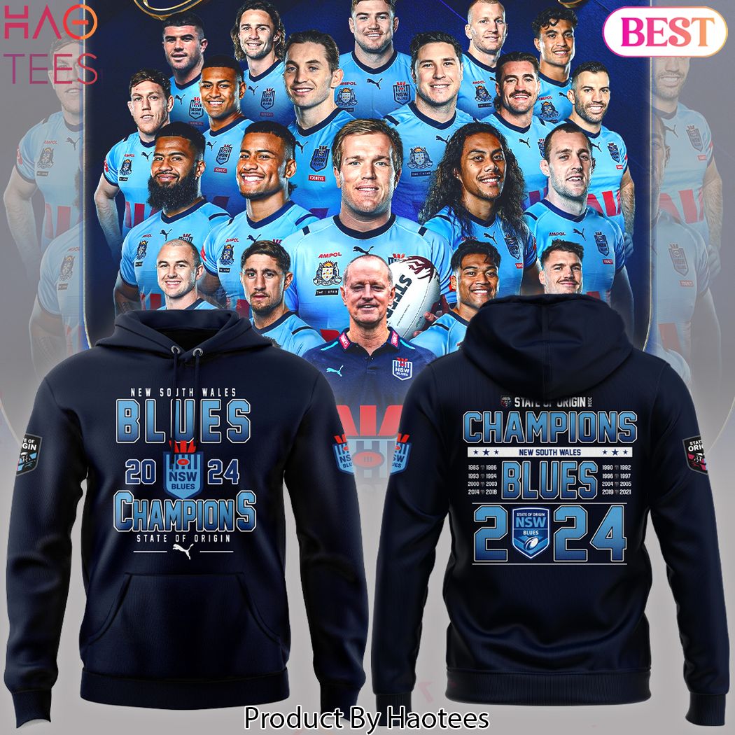 State Of Origin New South Wales Blues Champions 2024 3D T-Shirt Hoodie