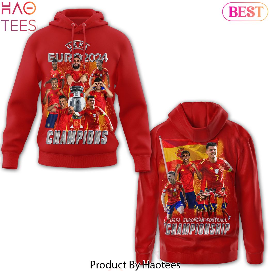 UEFA Euro 2024 Champions Spain UEFA European Football Championship Hoodie UEFA Euro 2024 Champions Spain UEFA European Football Championship Hoodie