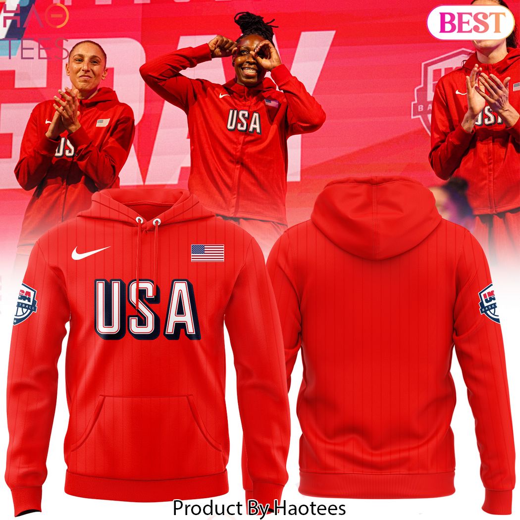 USA Basketball Team 2024 Design Red Hoodie