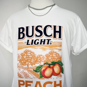 Busch Lights Peach Scenic T-Shirt, Menswear Top, Colorful, For Him, For Her