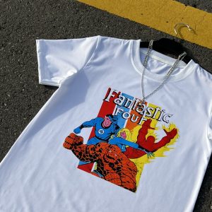 Marvel Fantastic Four Classic Comic Vintage Distressed Logo T-Shirt