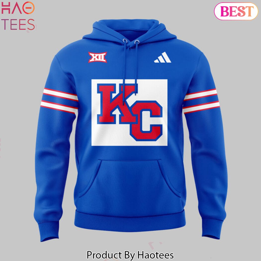 2024 Kansas Jayhawks Football Design Hoodie - Blue 2024 Kansas Jayhawks Football Design Hoodie - Blue