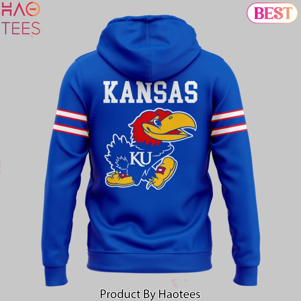 2024 Kansas Jayhawks Football Design Hoodie - Blue 2024 Kansas Jayhawks Football Design Hoodie - Blue
