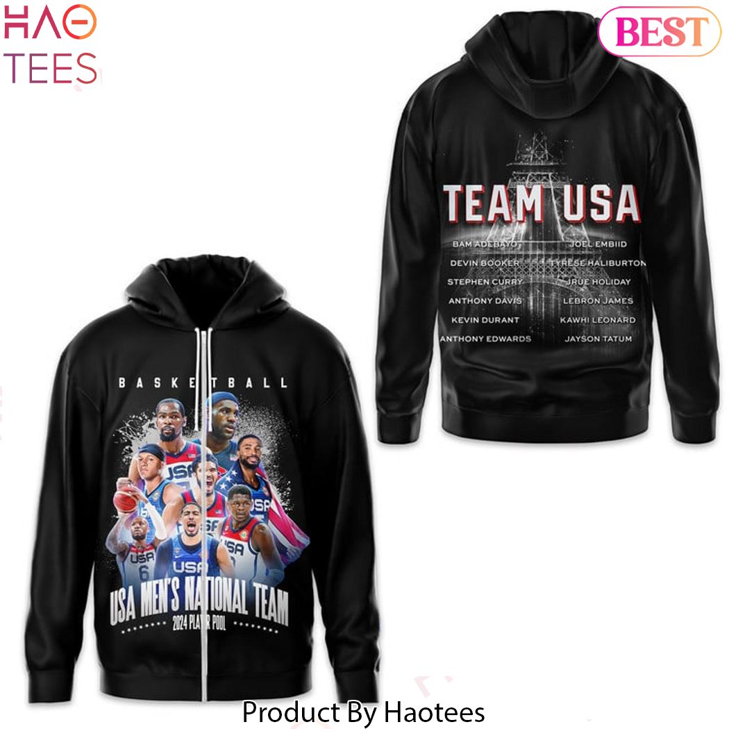 Basketball USA Men National Team 2024 Player Pool Zip Hoodie Basketball USA Men National Team 2024 Player Pool Zip Hoodie