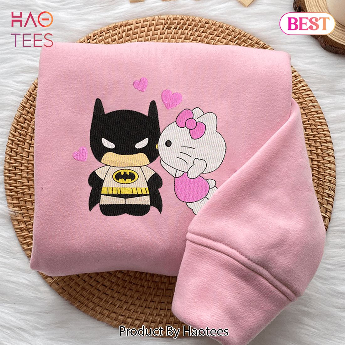 Batman And Hello Kitty Embroidered Sweatshirt Batman And Hello Kitty Embroidered Sweatshirt